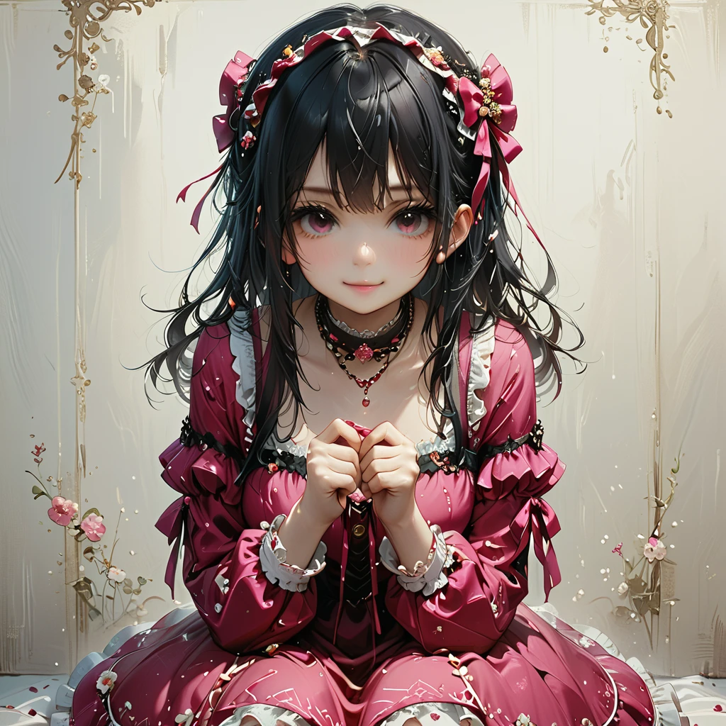 Ideal Beautiful Girl、Archangel、smile、Very cute pink lolita dress、Cute pose