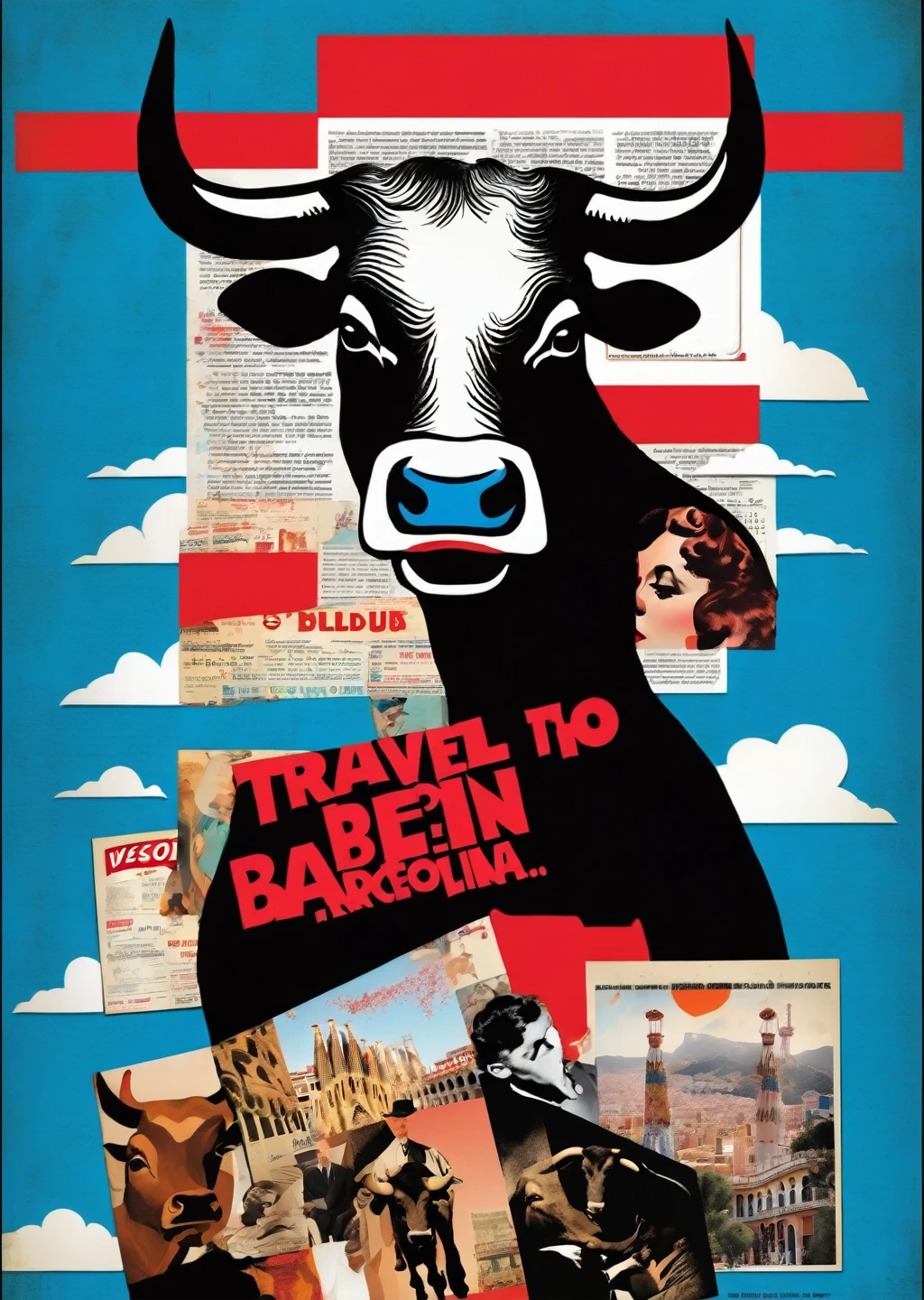 One bull、Travel to Barcelona、silhouette、Realistic、Spanish Theme、
Karl Kleiner Barbara Kruger Summary, American, collage, Digital, graphic design, Pop Art, Portraiture