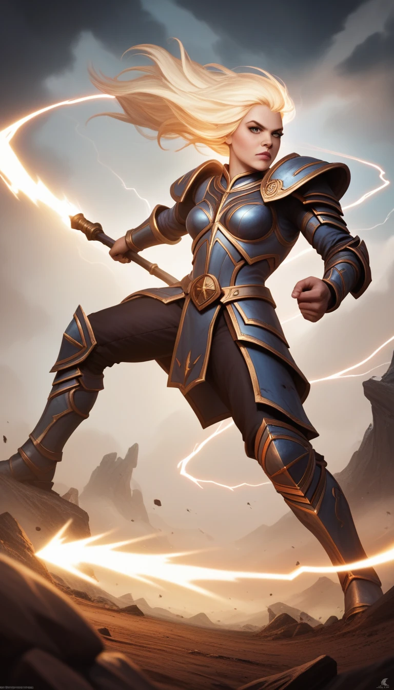 Side view, open battlefield, stormy sky, lightning strikes, Thor, raising Mjolnir, thunderclouds, wind blowing, fierce expression, charging enemies, muddy ground, battle chaos, electrifying aura, sparks flying, determination, energy surge, armor shining, hammer glowing, power unleashed, dynamic,dramatic,cinematic,highly detailed,4k,realistic,photorealistic,professional lighting,chiaroscuro,dark,gritty,grunge,powerful,intense,epic