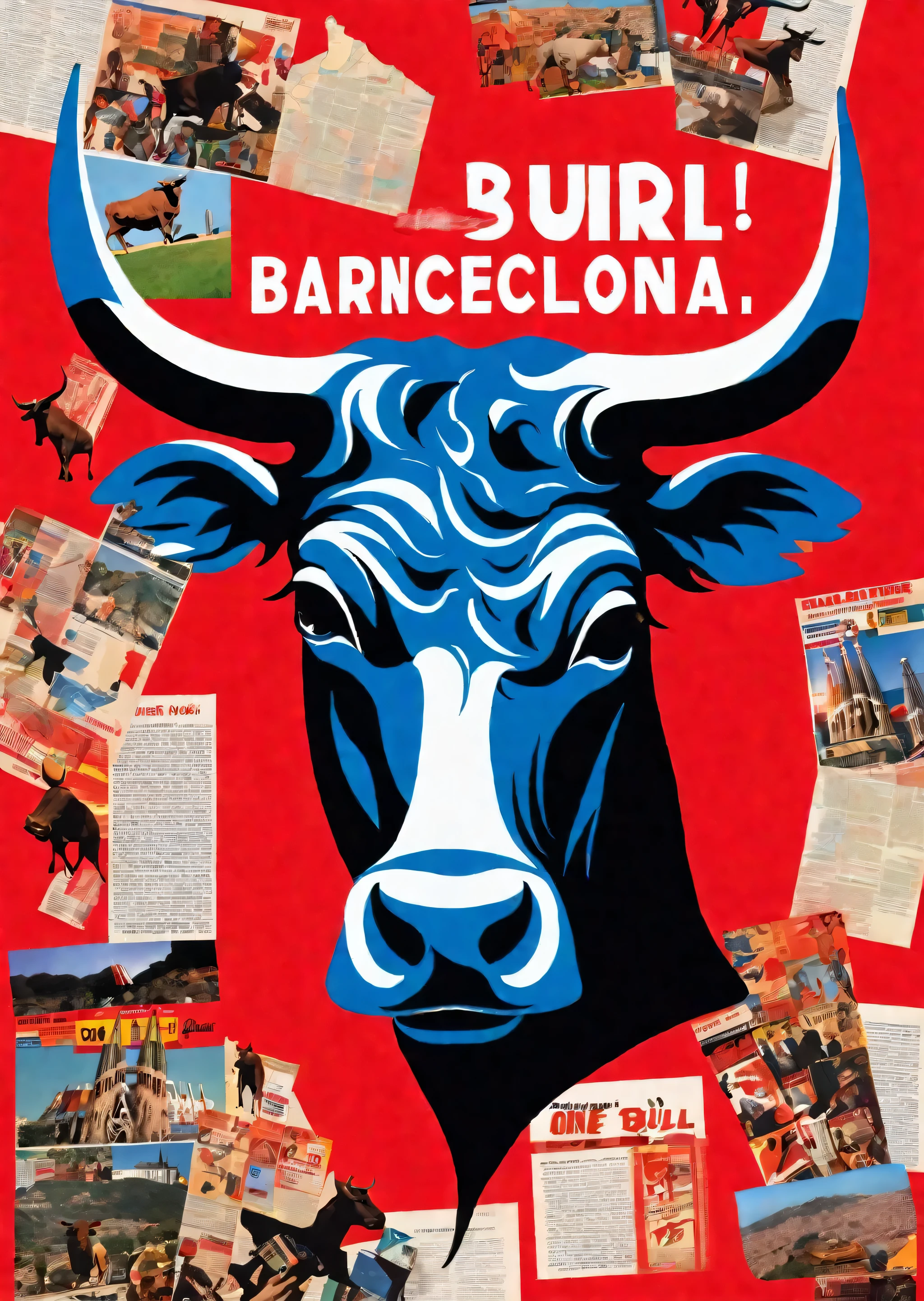 One bull、Travel to Barcelona、silhouette、Realistic、Spanish Theme、
Karl Kleiner Barbara Kruger Summary, American, collage, Digital, graphic design, Pop Art, Portraiture