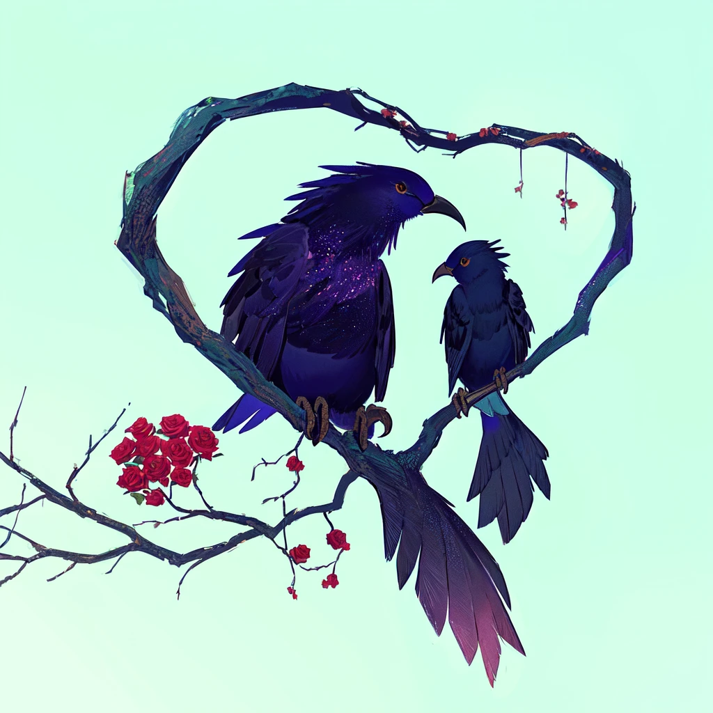 There were two birds perched on a heart-shaped branch., mother, be happy, mother nature, other mother, Beautiful photos, motherly, Many birds and roses flew around., #, mother, card, 3 0 0, personal computer, More details, paper, the mother of a millions sounds, mother earth, flower, With text, your mother, (digital art)