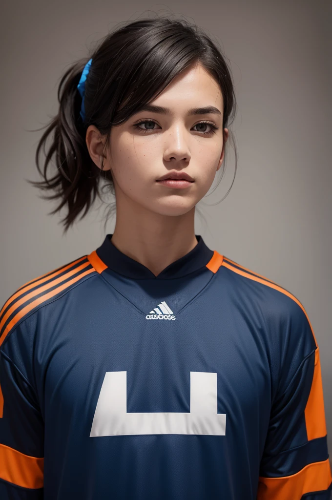 Dark blue and orange football shirt