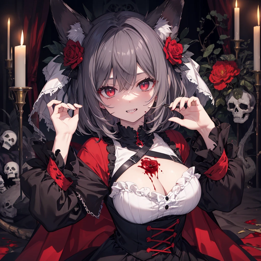 masterpiece, Highest quality, High resolution,(Highest quality,4K,High resolution,masterpiece:1.2),Very detailed,Realistic:1.37,masterpiece, Highest quality, Exquisitely crafted, woman, beautiful, elegant, smile, Blood, iridescent Long Hair, bangs, skirt, shirt, Long sleeve, Frills, shoes, (Red and Black:1.4), flower, spooky, Horror, 頭蓋Bones, Long Hair, Black Hair, Candles, Blood, hair flower, Dead, hair ornaments, Bone, doll, 頭蓋Bone, skeleton, Horror (theme),spooky altar background,Dark fantasy,Red color scheme,Ominous atmosphere,eyeを引く,Storytelling,anatomy,Anime Style,Concept Art,beautiful細部までこだわった顔と (((赤いeye ))),A terrifying ritual ,Satanic Ritual,Premature death,Misconduct,クレイジーなsmile,Scythe Face,Girl Monster, beautiful, Delicate facial features, 鋭いeye, Sharp Fangs, 青White skin, blonde,robot,Cursed Painting, Dark Background, Cinema Lighting, Dramatic Shadows, Gothic style, Gloomy atmosphere, Dark fantasy, One Girl, , Please open your mouth wide, Open your mouth and baring your teeth,Sharp teeth like a beast, Wide lips, very wide mouth, Vermilion cheeks, ,(Bloodしぶき:1.4),Scary smile, smile,Fallen angel design, ねじれたsmile、Bloodまみれの、頭からの出Blood,、Bloodしぶき、,(Bloodしぶき:1.4),Crossbones, 頭蓋Bone,Horror 一人の男の子, Cream colored hair, Gray Hair, Pearly hair, nice boy, Bunny ears, Loose-fitting clothing, Larger clothes, dark red eye, eyeの下のたるみ, dark circles under eye, やみcute, Fluffy hair, Voluminous Hair, skinny, slim, very skinny, Androgynous, cute, spooky, short hair, Horror, Faded colors, White skin, spooky, Unnaturally thin, I&#39;m hungry, eye, eye in background, sharp eye, Long eyelashes, Under the eyelashes, Loose shorts, レースshirt, Frillsshirt, Tie the ribbon&#39;head, Detailed clothing, A loose cardigan, Open cardigan, 滴るBlood, that&#39;terrible, nightmare, Haunted, stitch, patchwork, string, Injury, hell, Injury on arms, self-harm, cut, Black Fingers, factory, Abandoned, A dismembered ghost,Many heads,Many heads,Lots of faces,Multiple faces,Multiple Girls,Frolicking Girl,複数のwoman,tea ,クレイジーなsmile,look up,Face shot,Scythe Face,Girl Monster, slave,beautiful, Detailed portrait, Delicate facial features, 鋭いeye, Sharp Fangs, 青White skin, Thick chain, Dark Background, Cinema Lighting, Dramatic Shadows, Gothic style, Gloomy atmosphere, Dark fantasy, One Girl, , Please open your mouth wide, Open your mouth and baring your teeth,Sharp teeth like a beast, Wide lips, very wide mouth, Vermilion cheeks, ,(Bloodしぶき:1.6),Scary face, Laughter　Witch design, ねじれたsmile、Bloodまみれの、頭からの出Blood,,、Bloodしぶき、,(Bloodしぶき:1.6),Crossbones, 頭蓋Bone,　, Horrorスタイル, ((Fantasy Witch Costume)), ((Flowing white hair)), ,(Bloodしぶき:1.6),womanの曲線, Large Breasts, Thick thighs, Sexy flat stomach, Perfect hands, Perfect anime face, ((dark ta dress)), Are standing, ((邪悪なsmile)), ,(Bloodしぶき:1.6),Victorian cities, gaslight, Steam circulates, Moonlight Illumination, night lighting, A sky filled with stars and galaxies,disaster々new devil horns,,(Bloodしぶき:1.6),アニメゾンビWitch design, ねじれたsmile、Bloodまみれの、頭からの出Blood,,、Bloodしぶき、,(Bloodしぶき:1.6),Crossbones, 頭蓋Bone,,Photo Background,Wide Shot,Scythe Face,Girl Monster, slave,beautiful, Detailed portrait, Delicate facial features, 鋭いeye, Sharp Fangs, 青White skin, Thick chain, Dark Background, Cinema Lighting, Dramatic Shadows, Gothic style, Gloomy atmosphere, Dark fantasy, One Girl, , Please open your mouth wide, Open your mouth and baring your teeth,Sharp teeth like a beast, Wide lips, very wide mouth, Vermilion cheeks, ,(Bloodしぶき:1.6),Scary face, Laughter　Witch design, ねじれたsmile、Bloodまみれの、頭からの出Blood,,、Bloodしぶき、,(Bloodしぶき:1.6),Crossbones, 頭蓋Bone,　, Horrorスタイル,