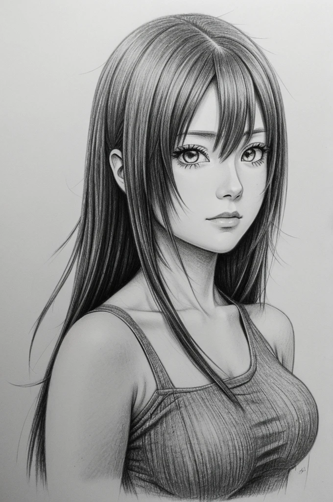 Pencil sketch of an anime character