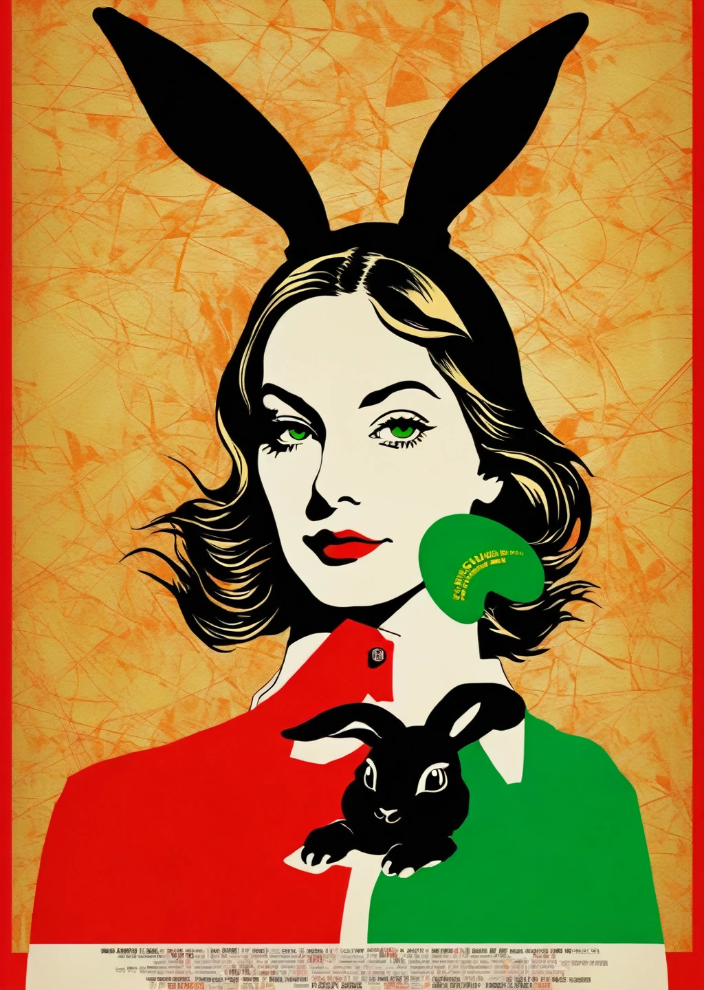 1 rabbit、Rabbit、Travel to Ireland、silhouette、Realistic、Irish color theme、
Karl Kleiner Barbara Kruger Summary, American, collage, Digital, graphic design, Pop Art, Portraiture