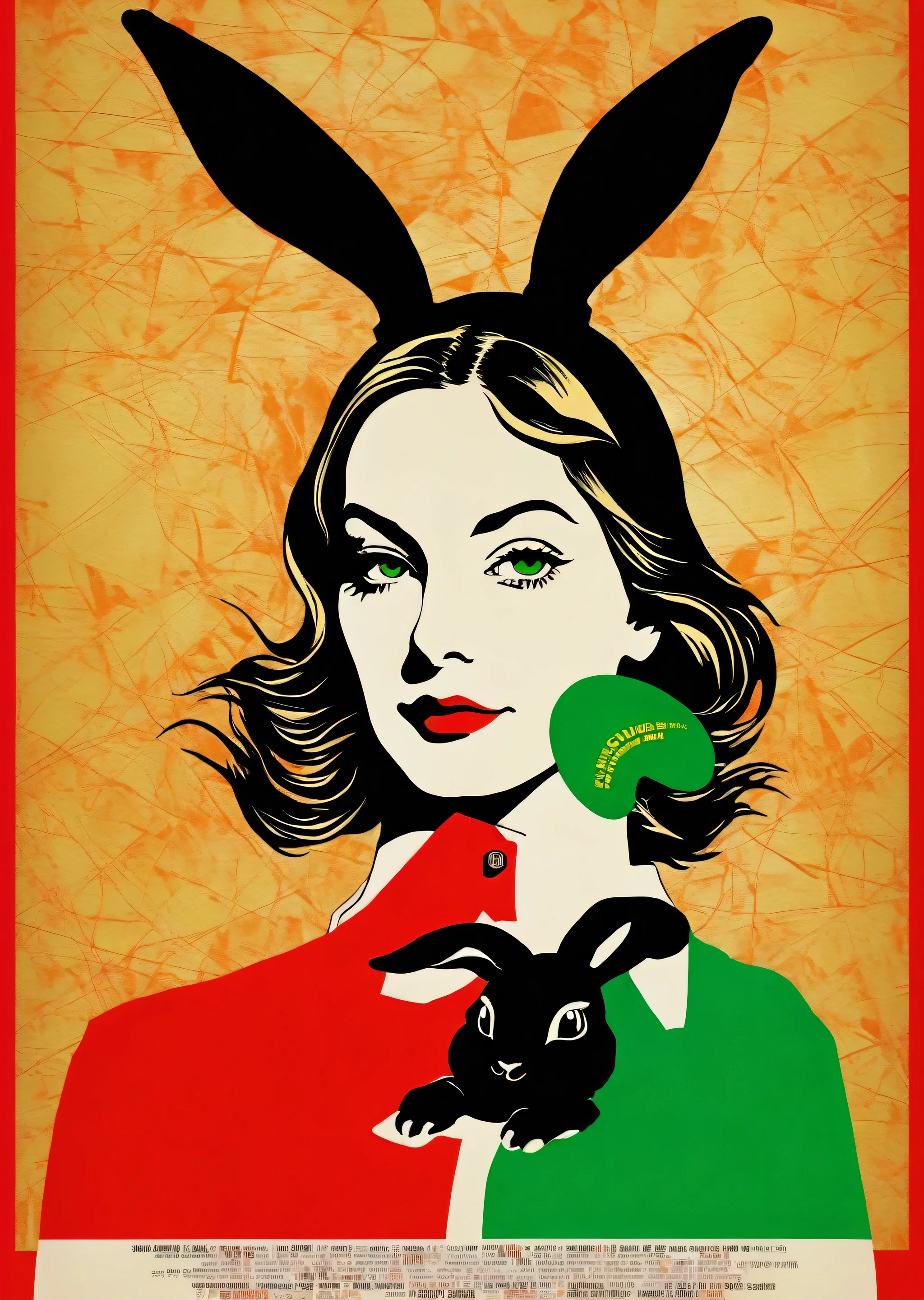 1 rabbit、Rabbit、Travel to Ireland、silhouette、Realistic、Irish color theme、
Karl Kleiner Barbara Kruger Summary, American, collage, Digital, graphic design, Pop Art, Portraiture