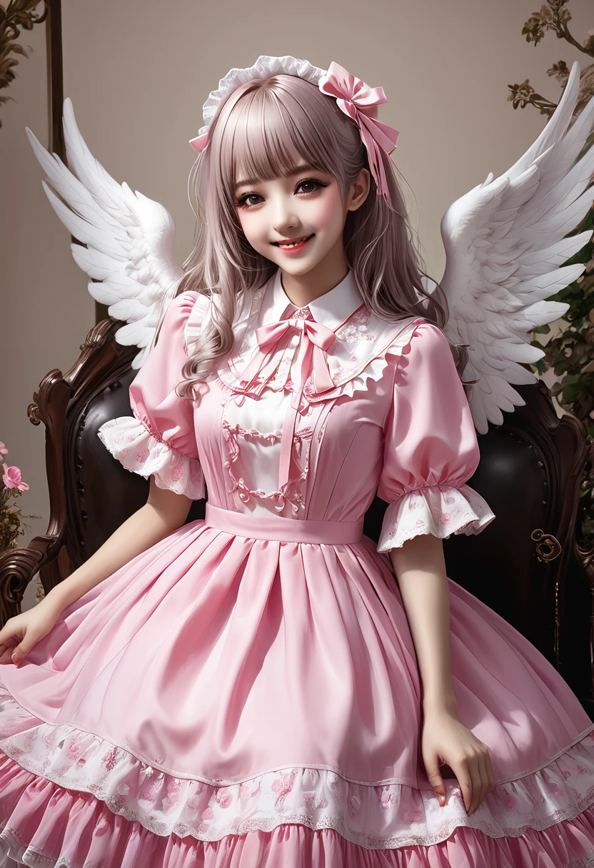 Ideal Beautiful Girl、Archangel、smile、Very cute pink ****ta dress