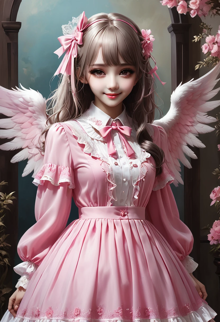 Ideal Beautiful Girl、Archangel、smile、Very cute pink ****ta dress