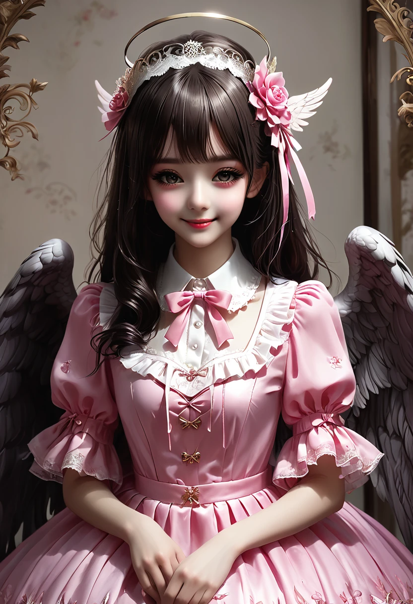 Ideal Beautiful Girl、Archangel、smile、Very cute pink ****ta dress