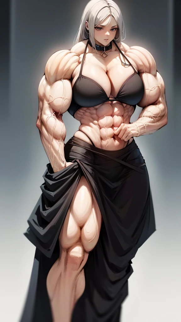 Woman in black bikini and small man in white shirt, weak and small man, thin and small physique, Very beauthful. , ,weak and defenseless man, small physique, , muscular ultraviolent woman, muscular and scary, absurdly huge physique, big muscles, extremely muscular woman,