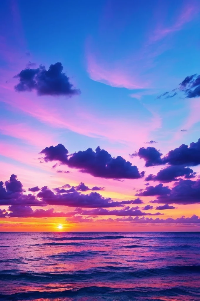 a purple and blue sunset over the ocean with waves, beautiful vibrant colors, beautiful colors, stunning colors, gorgeous colors, magical colours and atmosphere, breathtaking colors, amazing colors, magical colors and atmosphere, beautiful colours, vividly beautiful colors, amazing colours, moody beautiful colors, dreamy colors, beautiful colorful, very vibrant colors, colorful glow, vibrant moody colors