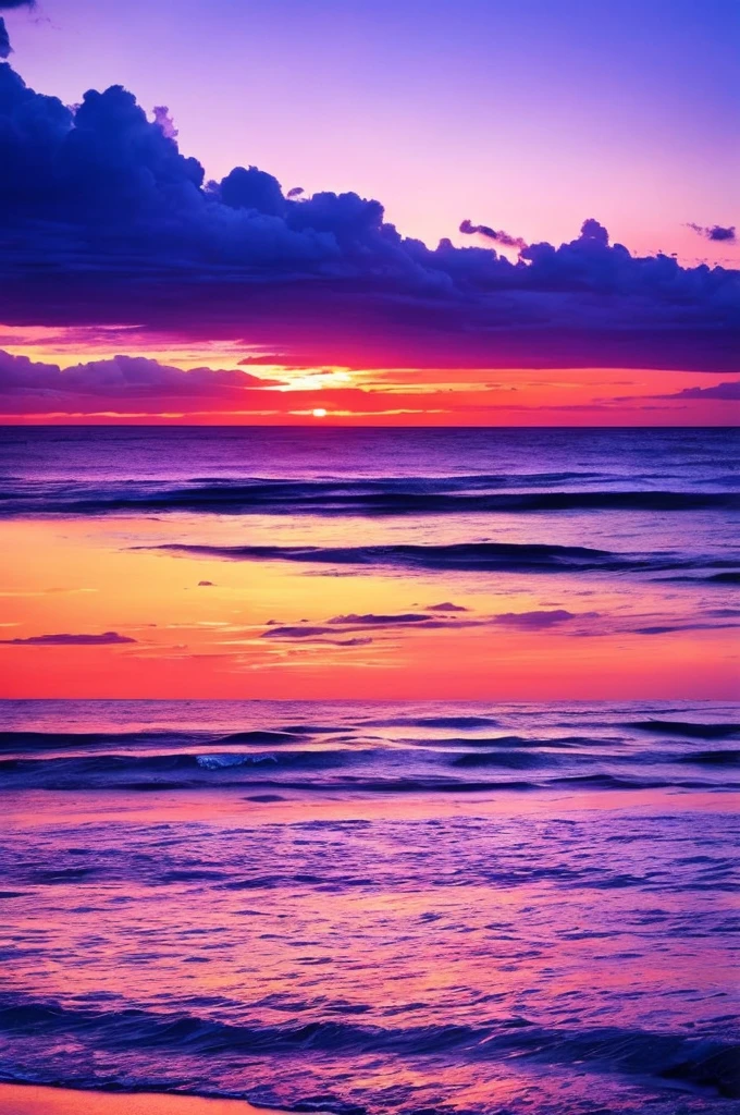a purple and blue sunset over the ocean with waves, beautiful vibrant colors, beautiful colors, stunning colors, gorgeous colors, magical colours and atmosphere, breathtaking colors, amazing colors, magical colors and atmosphere, beautiful colours, vividly beautiful colors, amazing colours, moody beautiful colors, dreamy colors, beautiful colorful, very vibrant colors, colorful glow, vibrant moody colors