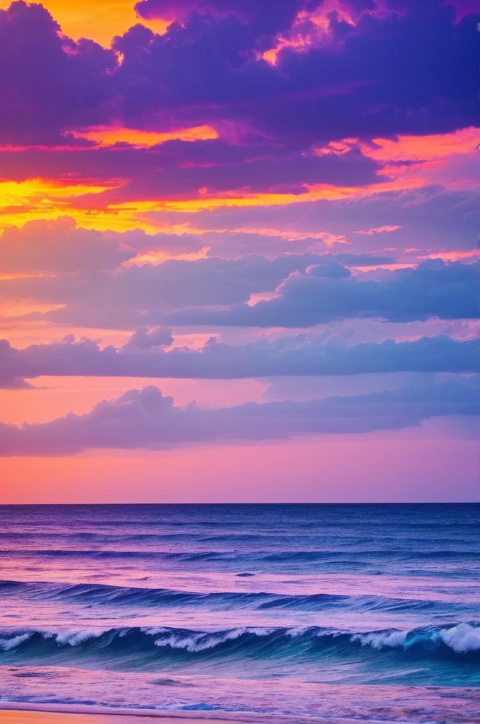 a purple and blue sunset over the ocean with waves, beautiful vibrant colors, beautiful colors, stunning colors, gorgeous colors, magical colours and atmosphere, breathtaking colors, amazing colors, magical colors and atmosphere, beautiful colours, vividly beautiful colors, amazing colours, moody beautiful colors, dreamy colors, beautiful colorful, very vibrant colors, colorful glow, vibrant moody colors