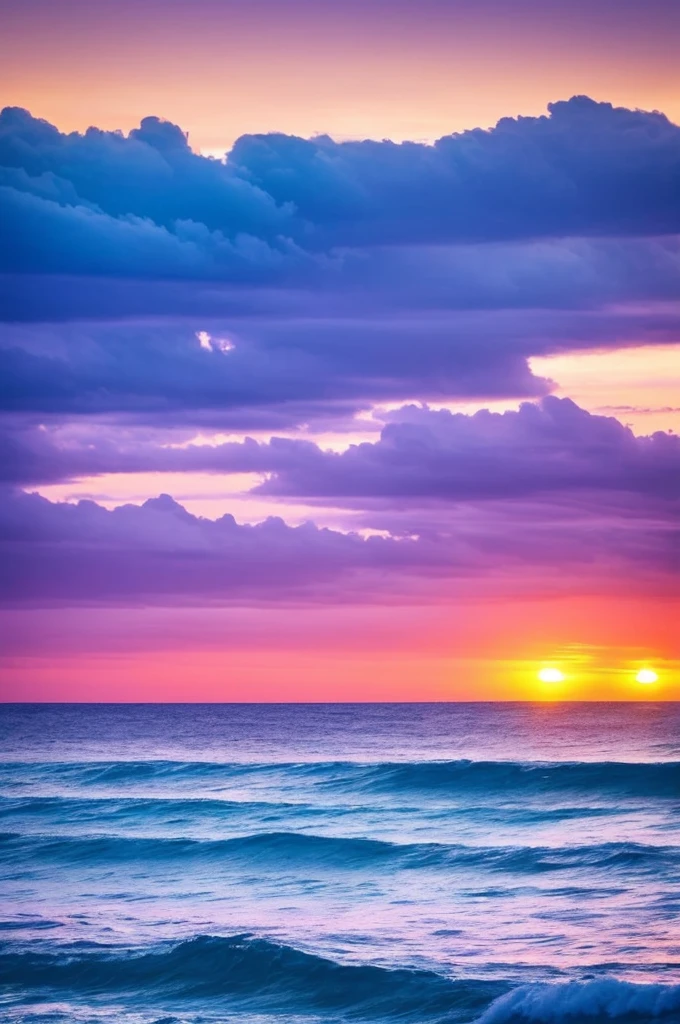 a purple and blue sunset over the ocean with waves, beautiful vibrant colors, beautiful colors, stunning colors, gorgeous colors, magical colours and atmosphere, breathtaking colors, amazing colors, magical colors and atmosphere, beautiful colours, vividly beautiful colors, amazing colours, moody beautiful colors, dreamy colors, beautiful colorful, very vibrant colors, colorful glow, vibrant moody colors