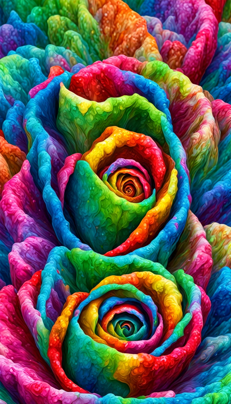 a 3D tie-dye portrait of a single rose melting with dripping paint, beautifully lit, insanely detailed, trippy, (ultimate quality,4k,8k,highres,masterpiece:1.2),ultra-detailed,(realistic,photorealistic,photo-realistic:1.37),HDR,UHD,studio lighting,ultra-fine painting,sharp focus,physically-based rendering,extreme detail description,professional,ultimate vivid colors,