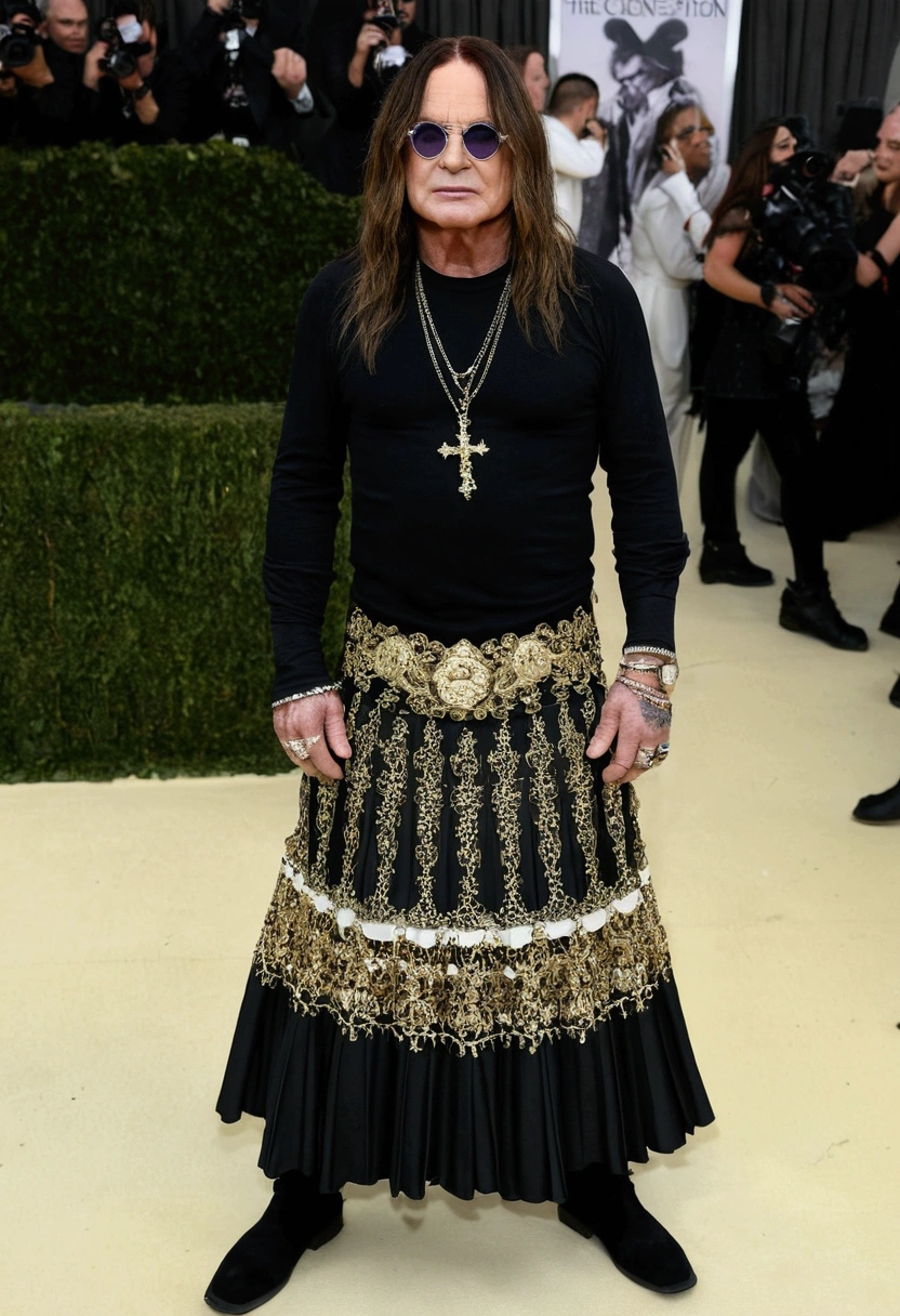 Ozzy Osburne wearing women&#39;s skirt