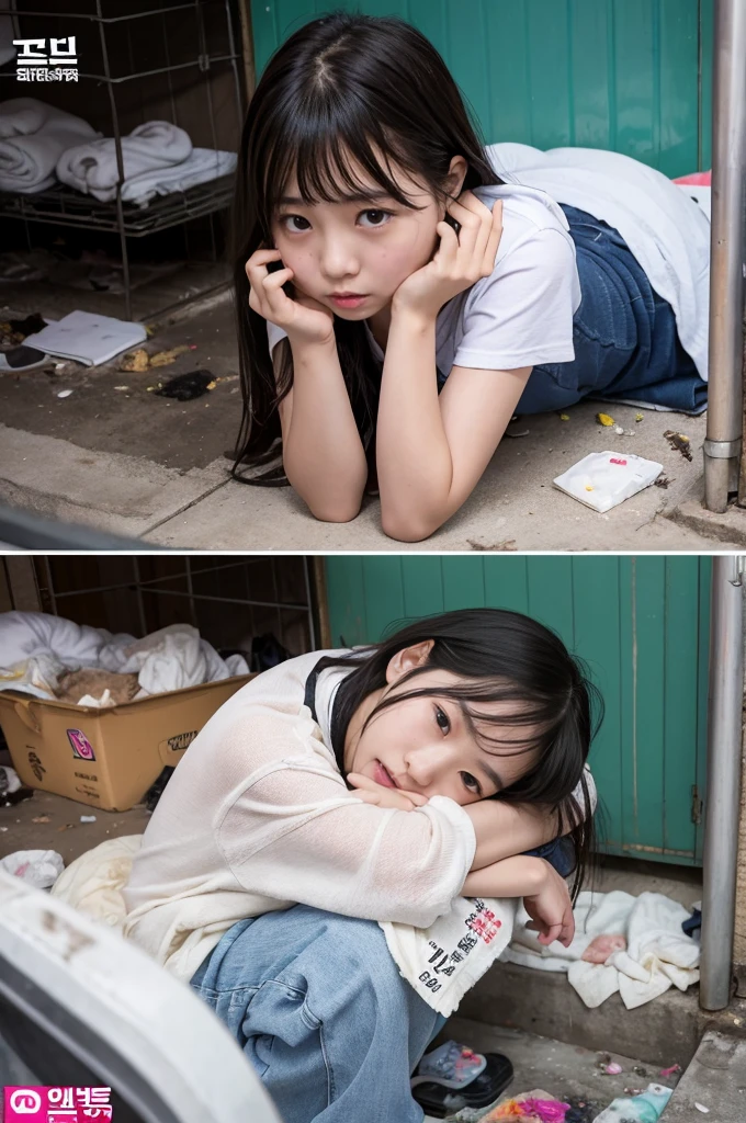 Porn Image、Korean high school girl abandoned in garbage house、Semen is poured on、Tattered、It is dirty、Miserable、defeat、despair、Sperm overflowing from the genitals