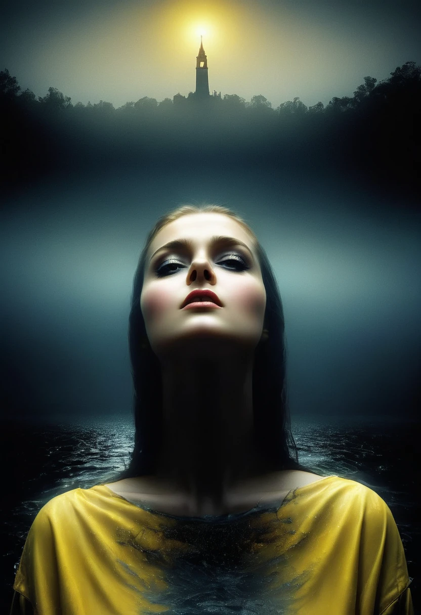 My fears seen from my soul are different and I feel them in different bodies. , my fears look sad and desolate ,the image looks very real, impressive colors 16k light of nostalgia dark and sad atmosphere depth of field 24k composition photography volume in shadows communicate idea unique piece work of art spectacular lighting
