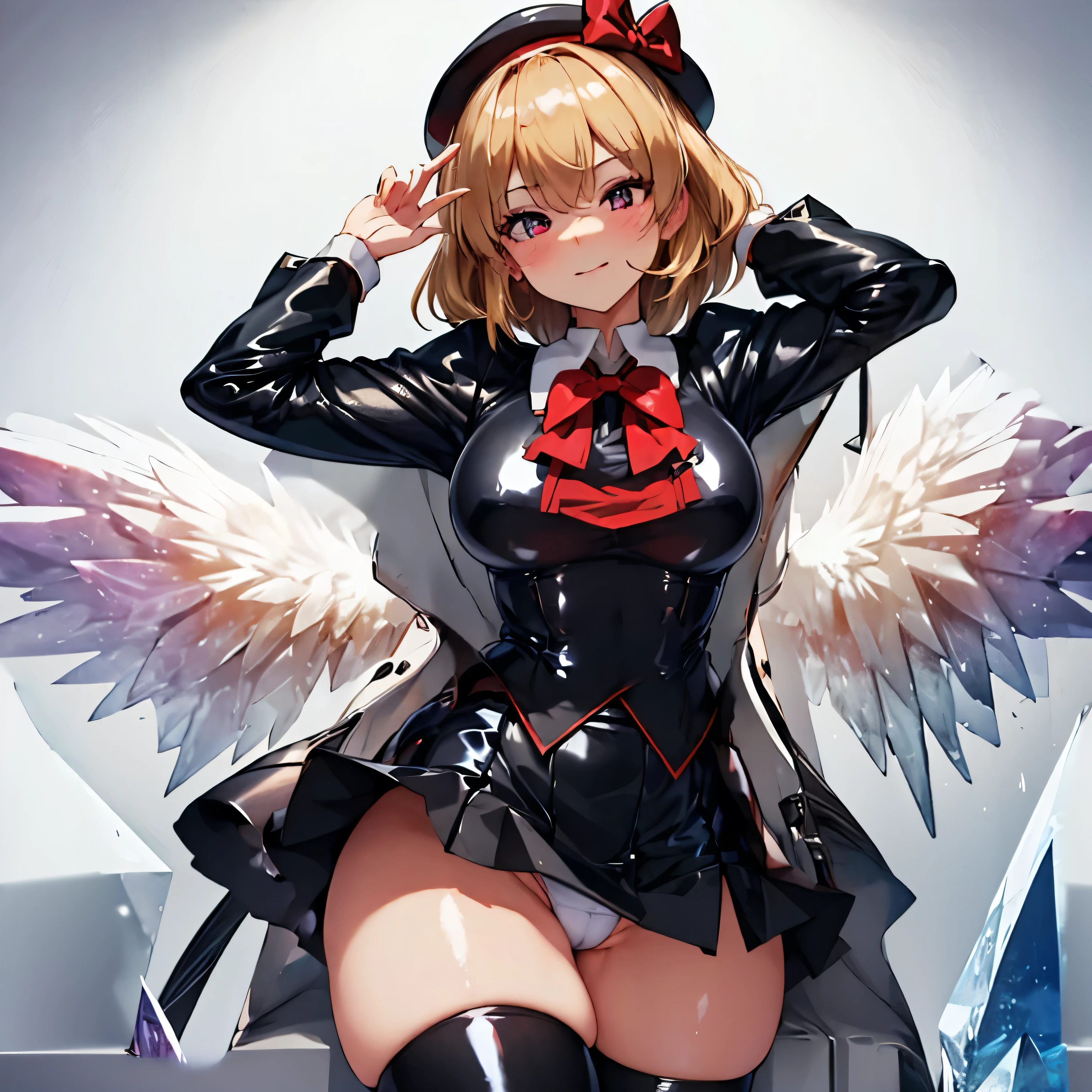 (((black delmo uniform, extremely glossy latex)))
