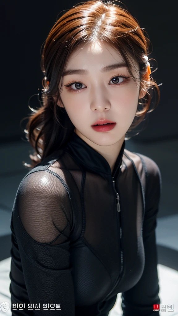 tmasterpiece,1 Korean girl，realisticlying，8K  UHD，high high quality，in the background bokeh, spider-man black and white suit，Spidey，Clothes wrap around the whole body，Tight clothing，Abs contour，Short black hair，s the perfect face，shining face，Ultra-clear face，Elaborate Eyes，idoly