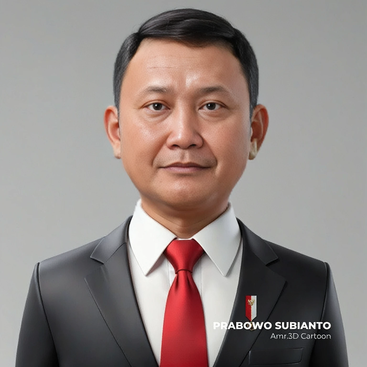 1boy, male_focus, necktie, solo, realistic, red_necktie, shirt, grey_background, white_shirt, black_jacket, formal, looking_at_viewer, collared_shirt, suit, black_hair, simple_background, black_eyes, jacket, closed_mouth, upper_body, smile, wing_collar