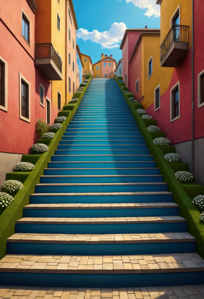 masterpiece, 4K Vektorgrafik, Picture with optical illusion stairs