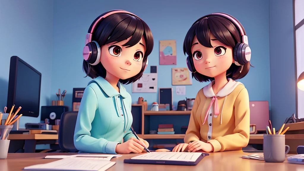 anime girl sitting on bed using laptop computer with headphones on, a digital painting inspired by Atey Ghailan, pixiv contest winner, computer art, lo-fi girl, lo-fi artstyle, in style of atey ghailan, digital anime illustration, lofi portrait, lofi art, atey ghailan 8 k, digital art ilya kuvshinov