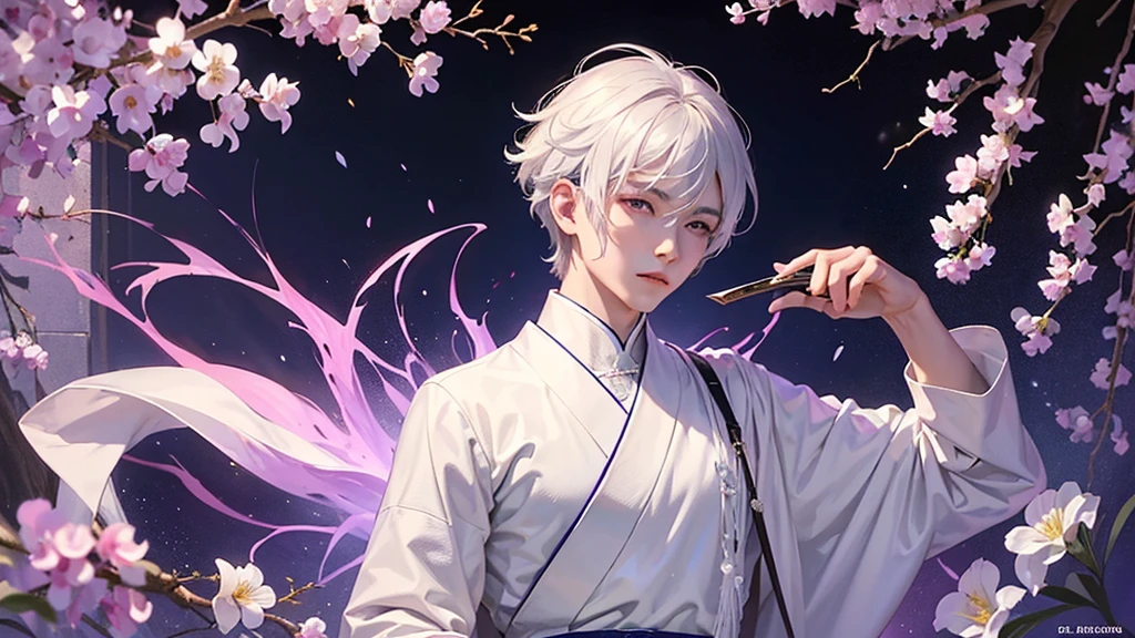 1boy, (hanfu), glowing, sidelighting, wallpaper,