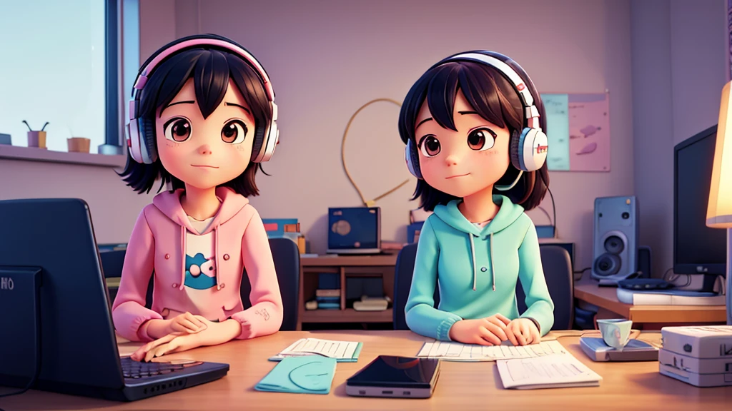 anime girl sitting on bed using laptop computer with headphones on, lo-fi girl, lofi artstyle, in style of atey ghailan, inspired by Atey Ghailan, digital anime illustration, lo-fi portrait, lo-fi art, by Atey Ghailan, atey ghailan 8 k, digital art ilya kuvshinov, lofi feel
