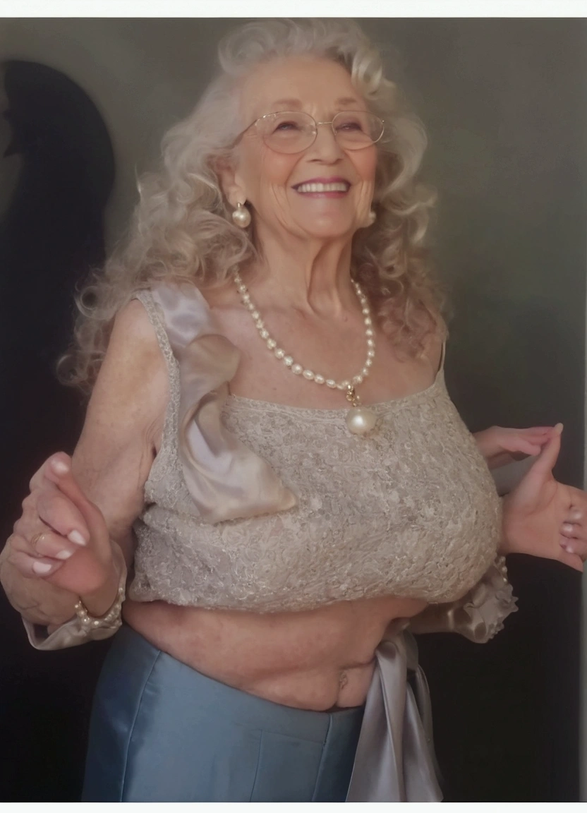 Beautiful old woman, curly hair,smile,sexy,80 years old,sexy,wearing necklace,Beautiful older woman, cute,smile,sexy,80 years old,,sexy,wearing a pearl necklaceold woman,busTy,Curly hair