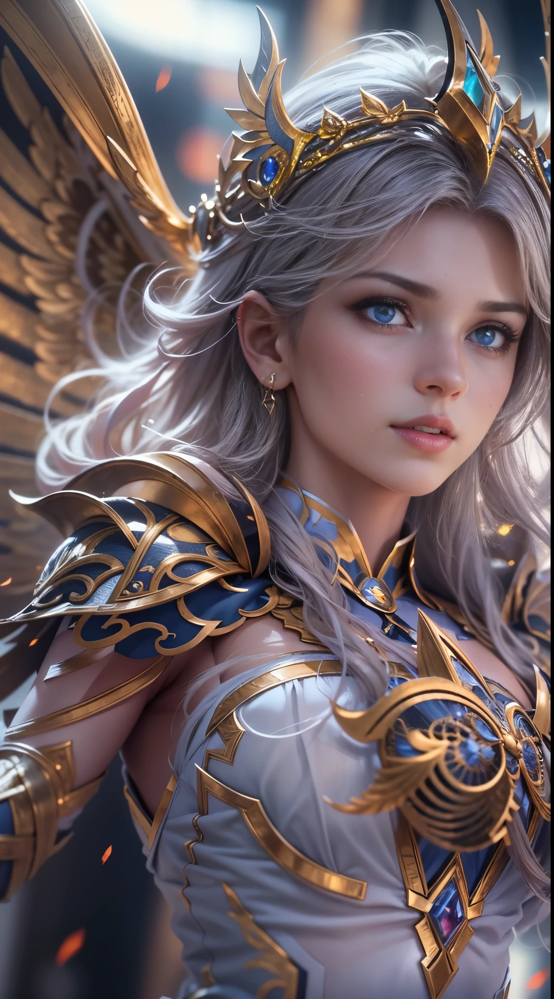 Archangel Michael、Four Archangels Last Out Peace,Highest quality,Ultra-detailed,High resolution,High resolution,4K,Portrait in 4K,8k,8kポートレート,unity 8k wallpaper,Highly detailed CG,Realistic,RAW Photos,Real person,Portrait of,Realistic,Glowing Skin,Detailed skin,{{{{{{{(masterpiece, .CGI:1.4),(8k raw photo, best quality, masterpiece:1.2) super detailed official art,photorealistic:1.37, (outstanding, professional),masterpiece,best quality,ultra detailed,highres,high-resolution,4K,4Kportrait,8k,8kportrait,unity8kwallpaper,extremely detailed CG,realistic,RAW photo,real person,portrait photography,photorealistic,shiny skin,detailed skin,(((dynamic angle full body 
 and dynamic angle wide shot
 and dynamic angle close-up
 and dynamic angle upper body
 and dynamic angle from above
 and dynamic angle from behind
 and dynamic angle from below
 ))),{{{{supermodel }}}},{{{{Photorealistic:1.4}}}}, beautiful detailed, highly detailed eyes and face, beautiful detailed eyes, ridiculous, incredibly ridiculous, super detailed, high resolution, highly detailed, top quality, masterpiece, illustration, highly detailed, CG, unified, 8k wallpaper, amazing, fine detail, masterpiece, top quality, highly detailed CG unified 8k wallpaper, face light, movie lighting,surrealistic female portrait, magic lights, 32K resolution, action poses, realistic photography, dynamic lighting, art station, volume lighting, highly detailed face, awarded, shadows}}}}}}}
