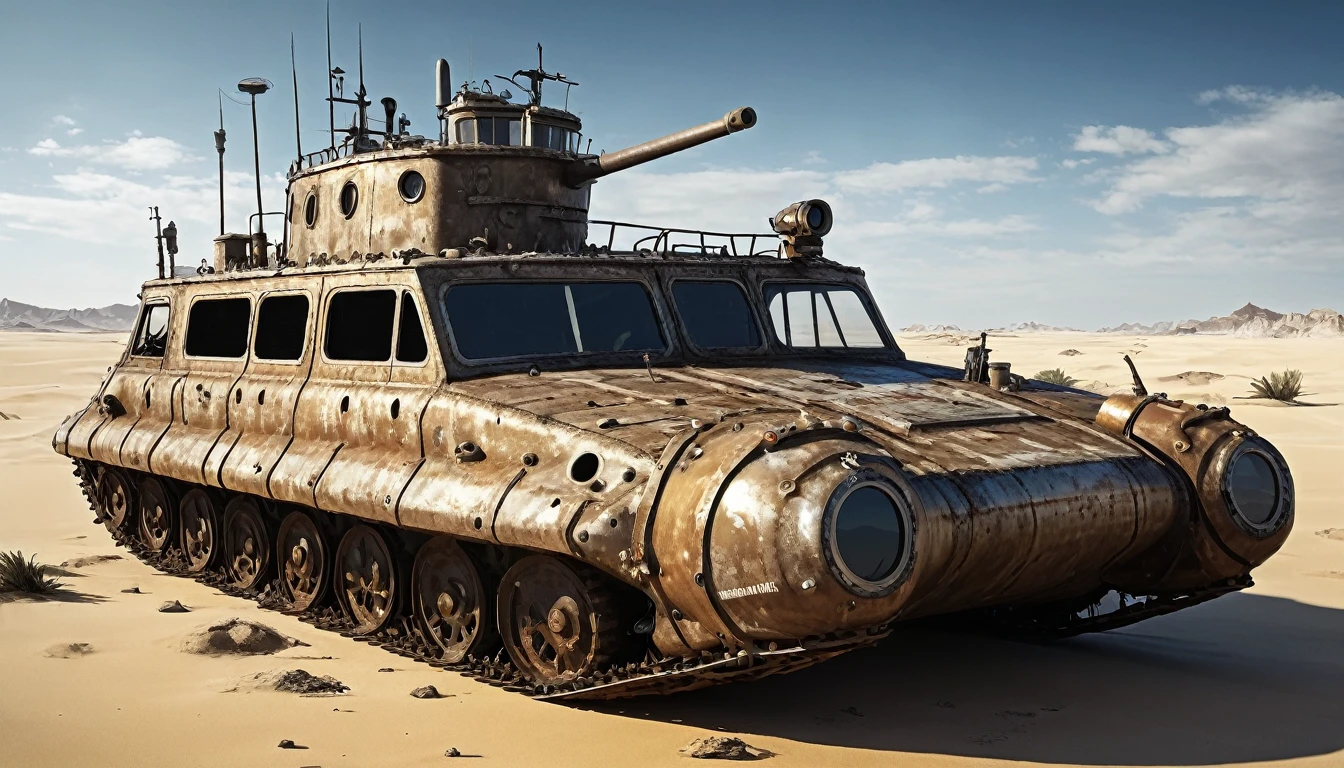 submarino hélice desert post apocalyptic