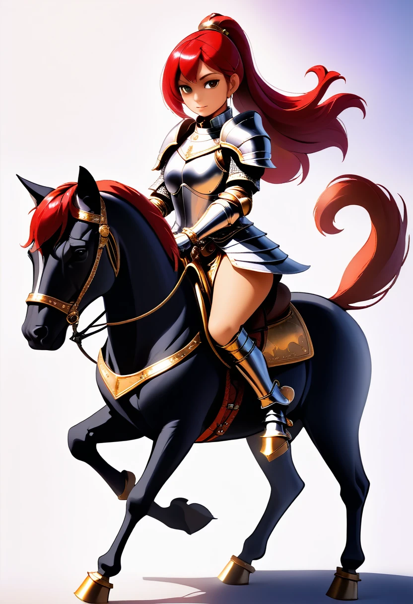 aarafed a picture of a  human knight riding an epic sized cat וin fantasy street, a  a human knight, full body, ((anatomically correct: 1.5), female knight, red hair, long hair, hair in a pony tail, wearing knight's armor, decorated armor, high heeled boots, BREAK riding a ((cat big as a horse: 1.5)), the cat is wearing armor ready for battle, dynamic color cat Hyperrealism style, vibrant, Ultra-high resolution, High Contrast, (masterpiece:1.5), highest quality, Best aesthetics), best details, best quality, highres, ultra wide angle, 16k, [ultra detailed], masterpiece, best quality, (extremely detailed) RAW, ArmoredDress