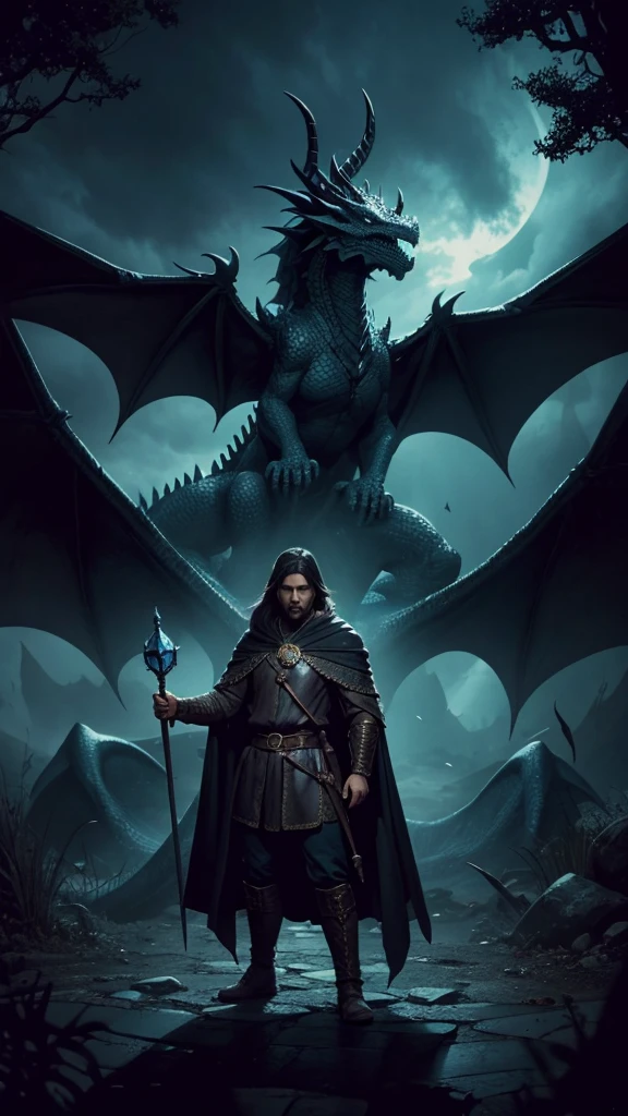 Where sorcerers, wizards and dragons and coexist, dark fantasy style, vhs, 80s, cinematic