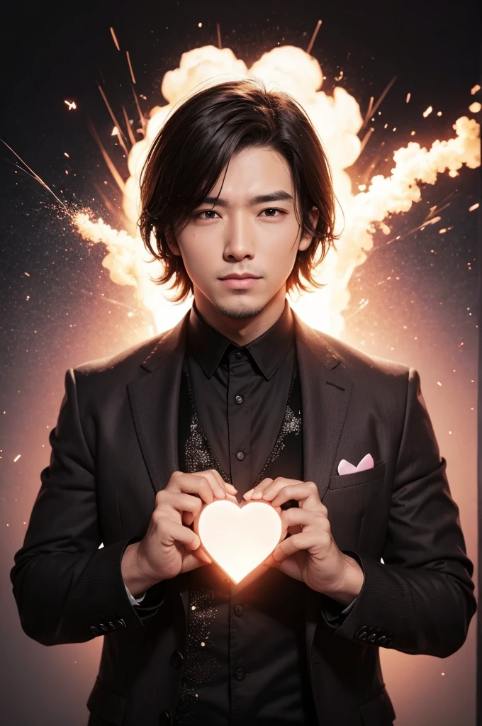 Man exploding heart