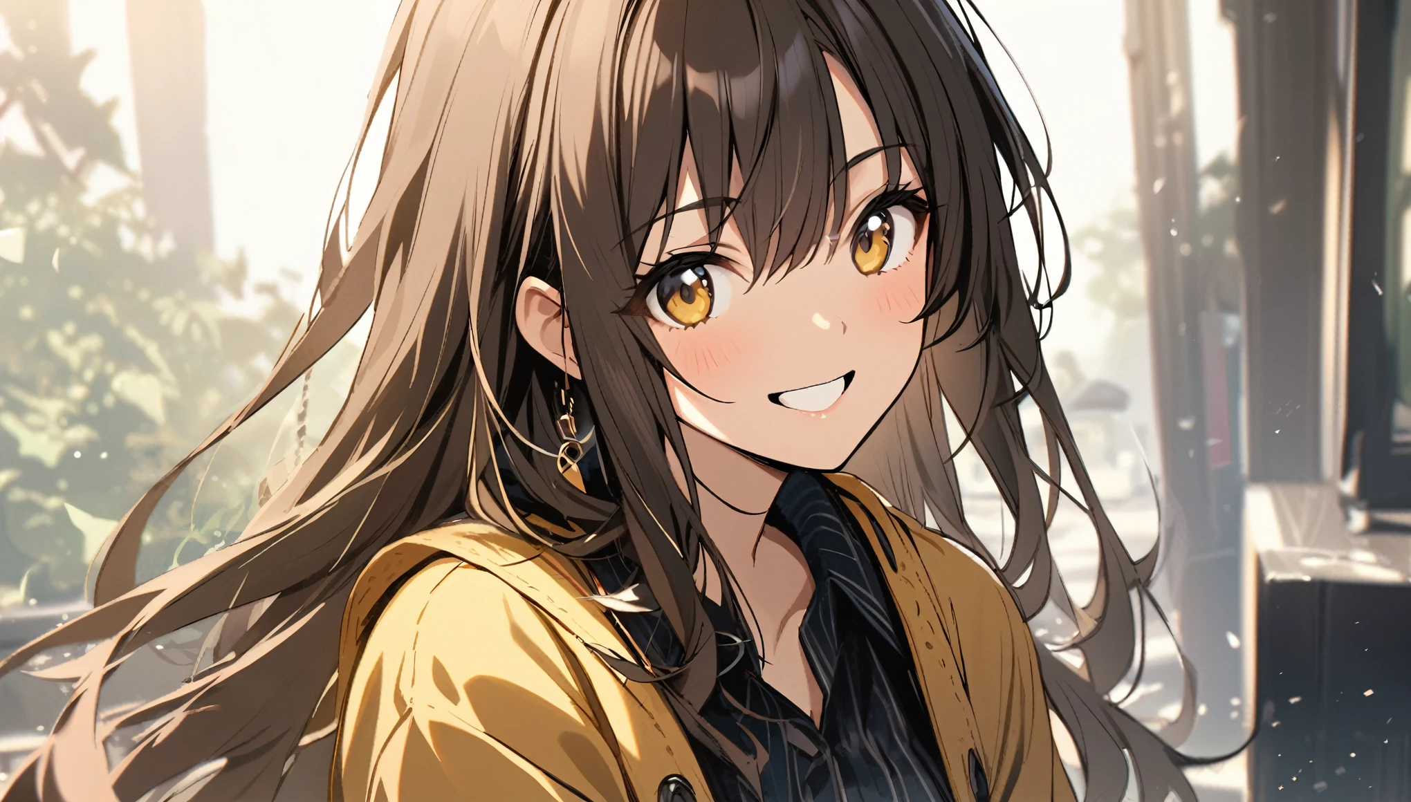 1 girl, smile