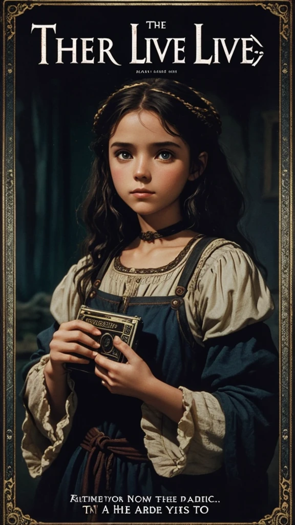 There lived a peasant girl named Elara, dark fantasy style, vhs, 80s, cinematic