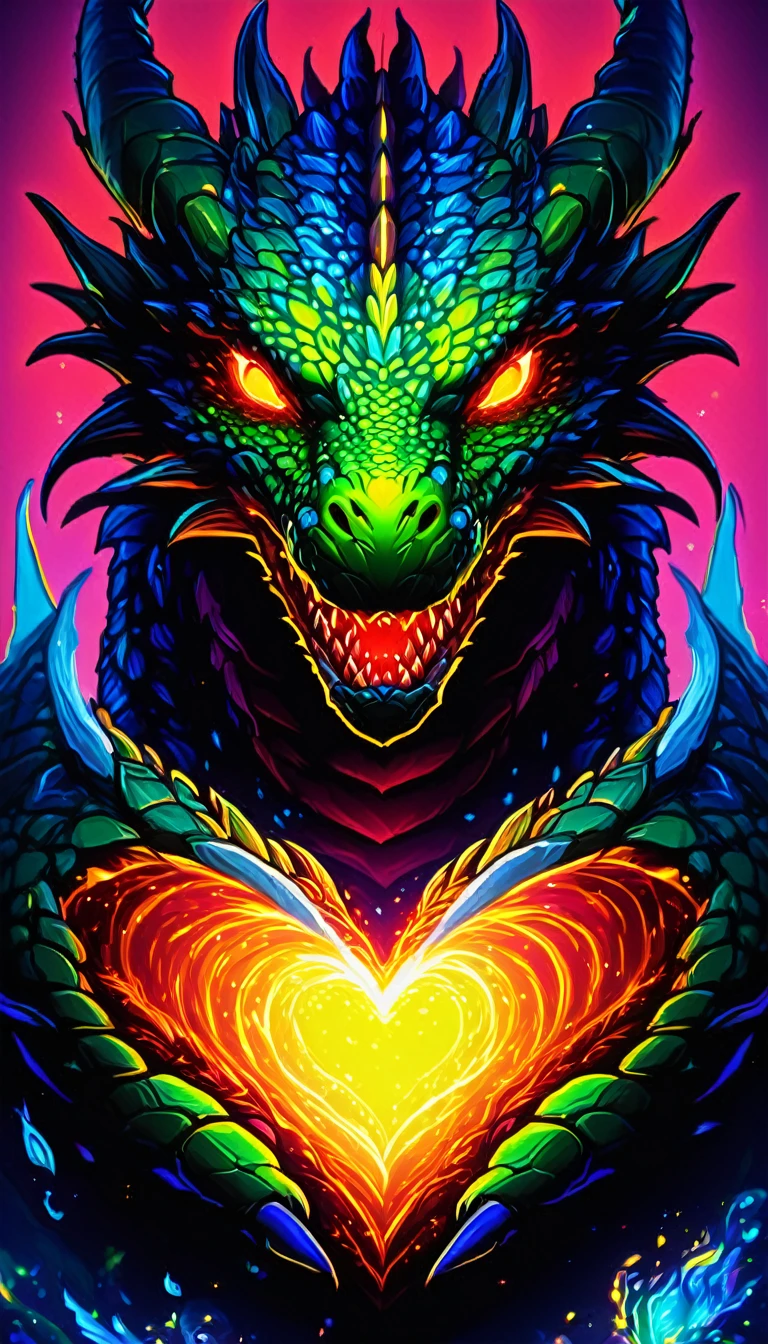 Dragon Hearts, bright vivid colors