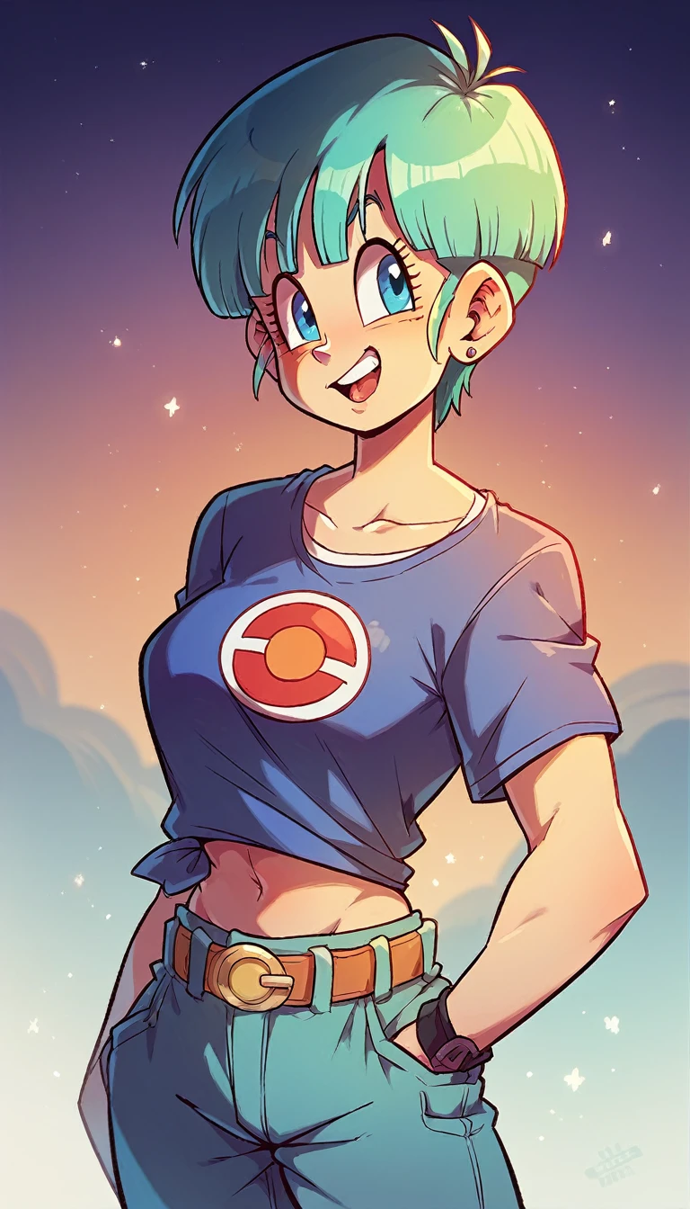Imagine Bulma from the Dragon Ball anime