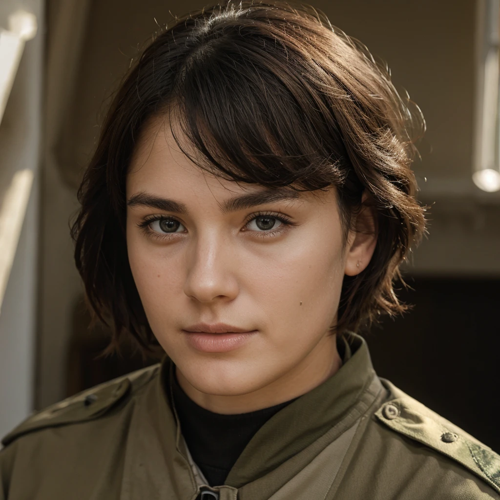 A photo of a 30 year old man wearing an Australian military uniform. Yearbook photo style