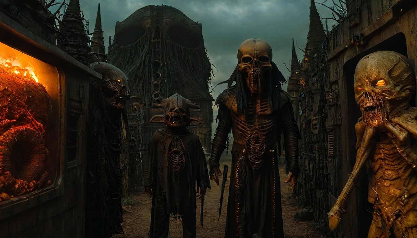 in (medium full shot:3.1) in (back view:3.1) of lot of characters from a movie for slave girls from beyond infinity, inspired by Zdzislaw Beksinski and Greg Rutkowski, futuristic apocalypse, stalenhag, metal album cover, gwar, heavy metal band promo, wayne barlowe, (daytime lighting:2.1), (with Creepy, Sci-Fi, Fantasy and Horror:2.9) retro sci fi, Horror movie, very detailed body, moody, epic, ((Cinematic film)), ((Ultra Detailed)), Complex, ((Sharp Focus)), Object Texture, Studio Photo, Complex Details, ((Highly Detailed)), Photo Real Style, ((Hyper-realistic)), High Dynamic Range, ((Realistic Textures)), 8K UHD, Nikon D 850, Kodak Portra 400, Fujifilm XT, (rich colors), (3D rendering:3.1)