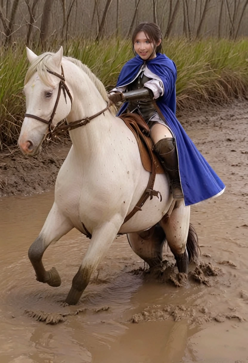Anatomically correct構図,stuck in mud,(((masterpiece))),(((Highest quality))),((Tabletop:1.4, Highest quality)), (Realな写真:1.4), in the muddy river,dirty swamp,white horse ridden by girl meet with an accident that it fall over sticky swamp,Sweaty girl,
((1 cute girl knight)),rodeo,horse standing,Surprised face,stumble,aggressive,slouch,horse standing, prancing horse in pitfall,cute,Napoléon horse sliped in pitfall,in the pitfall,Uplifting,Knight Princess,
(超High resolution:1.2),, wonderful, Very detailed CG Unity 8k wallpaper, Very detailed, High resolution,fat horse ridden by japanese girl,Double,Royal blue armor and short cloak,Soaking in the swamp,Mud Splash,
Soft Light, Beautiful detailed girl, Droopy eyes,Very detailedな目と顔, Beautiful and exquisite nose, Beautiful and exquisite, horse ridden by a girl can't stand up because its drowned in the sticky muddy pitfall:10.0 ,Displeased face:4.0,Real,Stir,Anatomically correct,action horse riding scene while struggle fighting