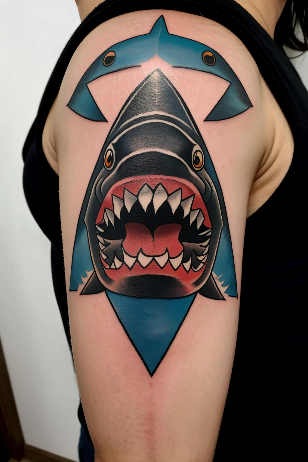 Shark tattoo on arms 