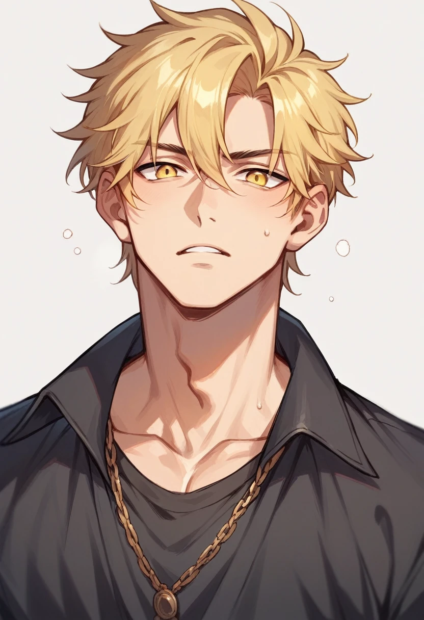 man have a perfect body Blonde hair, yellow eyes