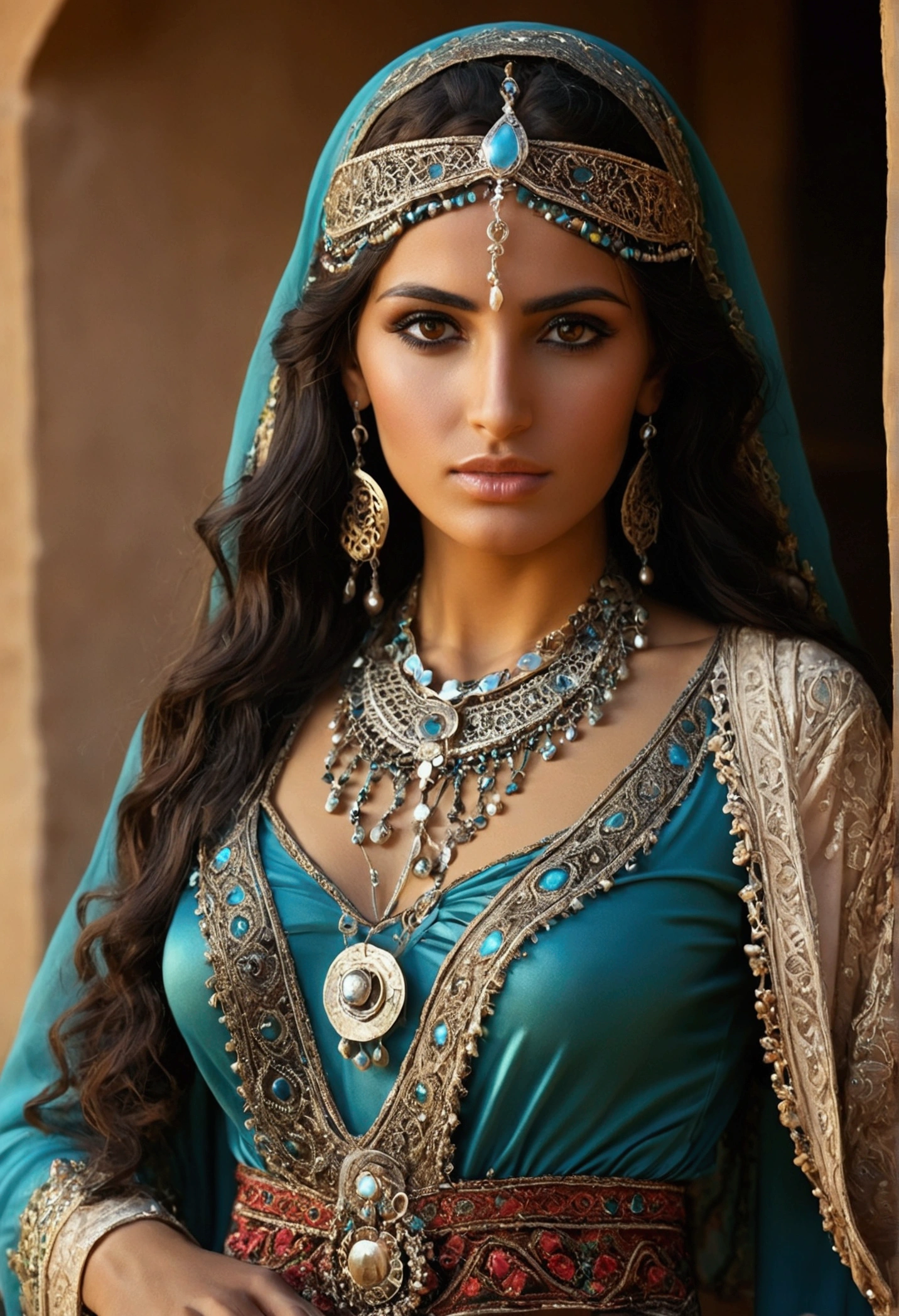 suadi arabia woman , gypsy costume , fully body, beautiful and sensual woman