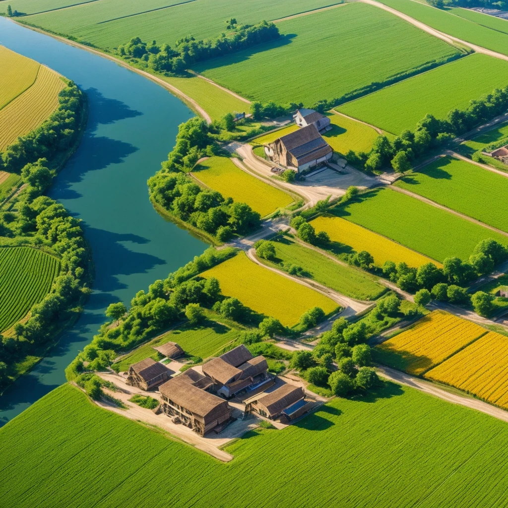 Masterpiece, best quality, (very detailed CG unified 8k wallpaper) (best quality), (best illustration), (best shade) nature harvest wheat, super meticulous --v6, people working in the fields