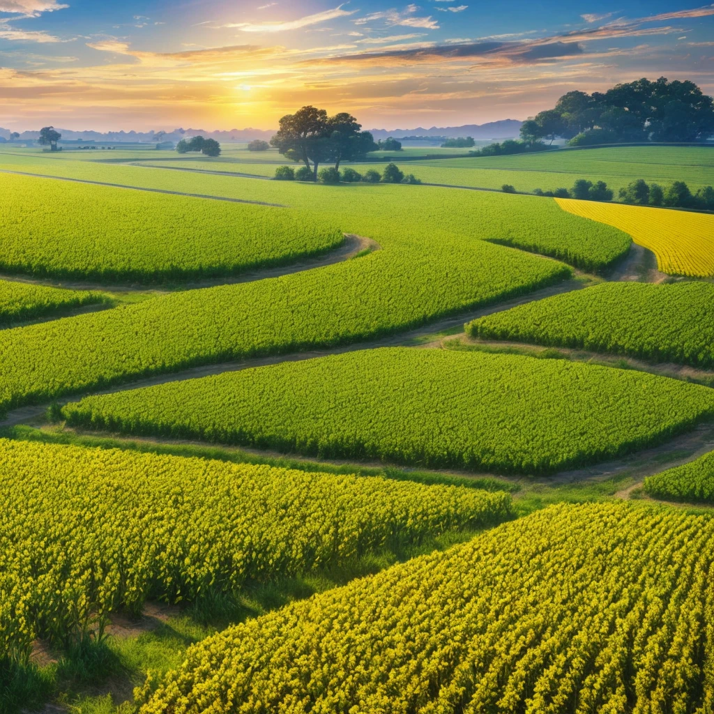 Masterpiece, best quality, (very detailed CG unified 8k wallpaper) (best quality), (best illustration), (best shade) nature harvest wheat, super meticulous --v6, people working in the fields