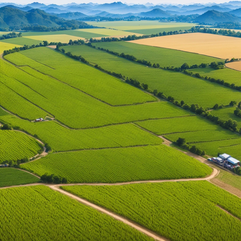 Masterpiece, best quality, (very detailed CG unified 8k wallpaper) (best quality), (best illustration), (best shade) nature harvest wheat, super meticulous --v6, people working in the fields