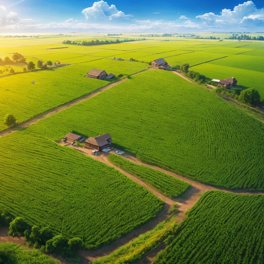 Masterpiece, best quality, (very detailed CG unified 8k wallpaper) (best quality), (best illustration), (best shade) nature harvest wheat, super meticulous --v6, people working in the fields
