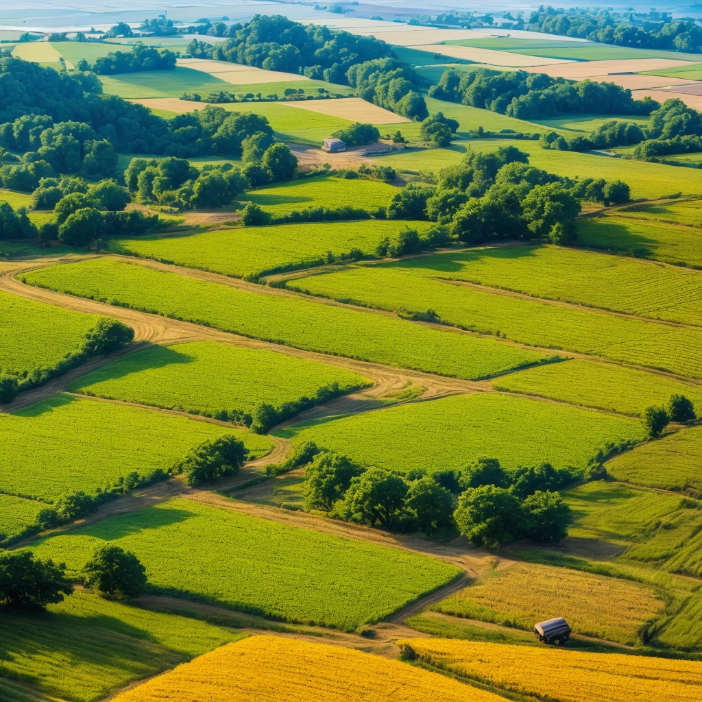 Masterpiece, best quality, (very detailed CG unified 8k wallpaper) (best quality), (best illustration), (best shade) nature harvest wheat, super meticulous --v6, people working in the fields